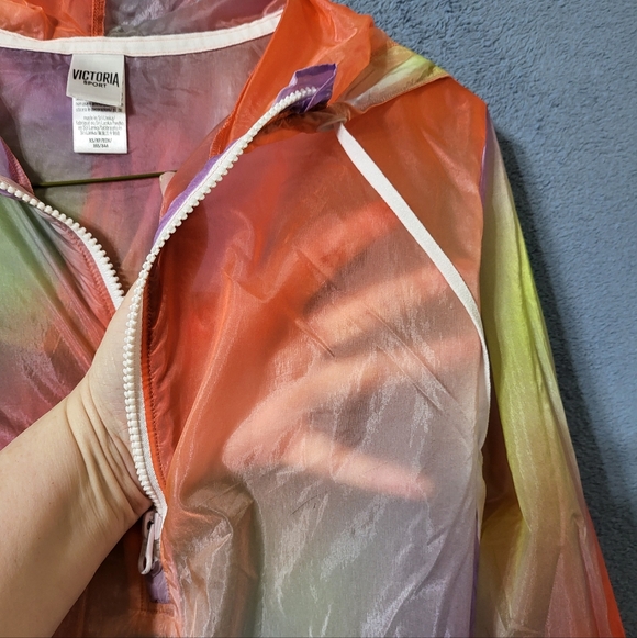 Victoria Secret Sport Half Zip Anorak Jacket Women XS Wind Breaker Rainbow Thin - Picture 9 of 10